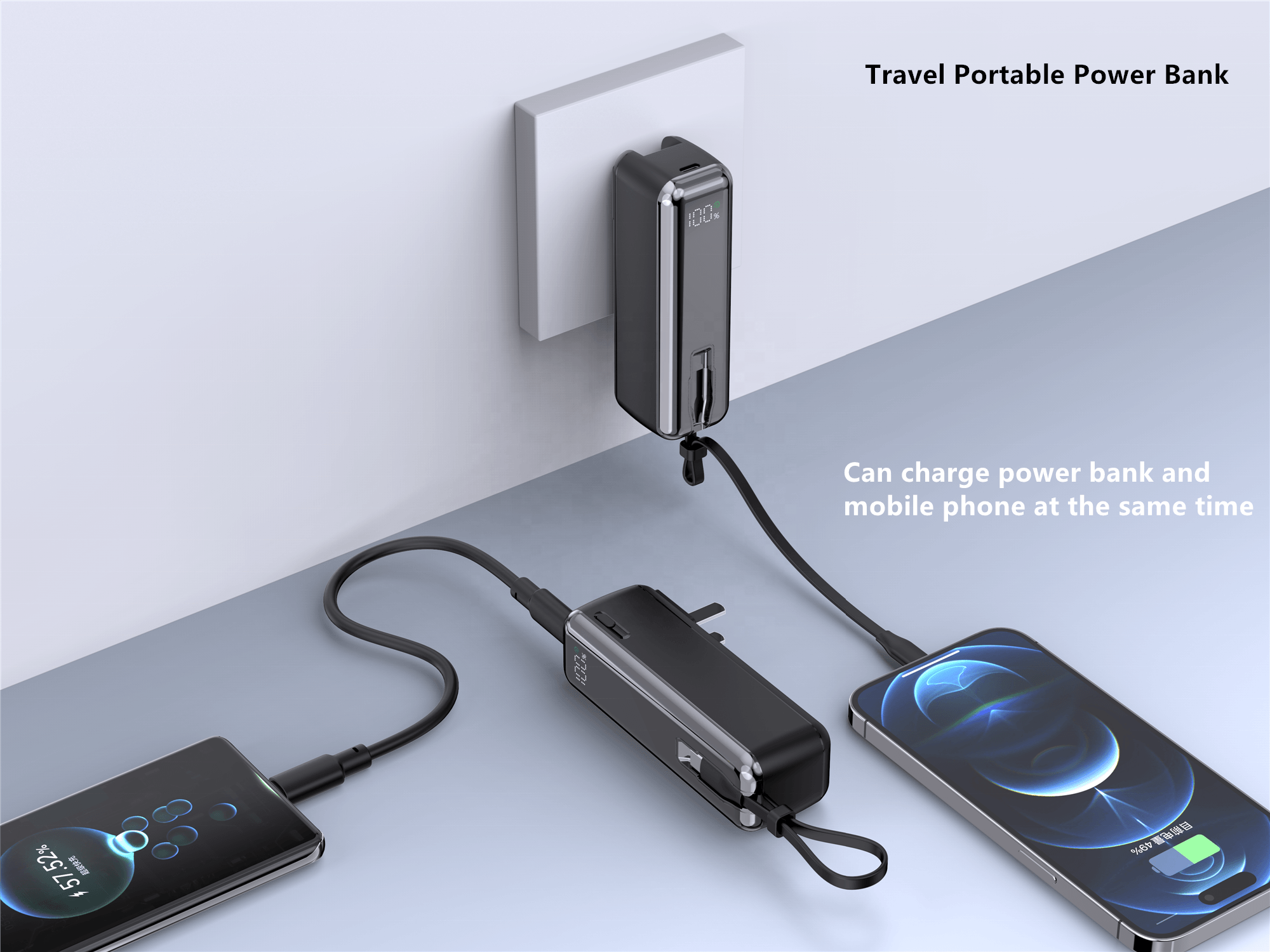 AU US EU UK Wall Charger 3 in 1 Powerpack Universal Travel Power Bank Adapter for Mobile Phones