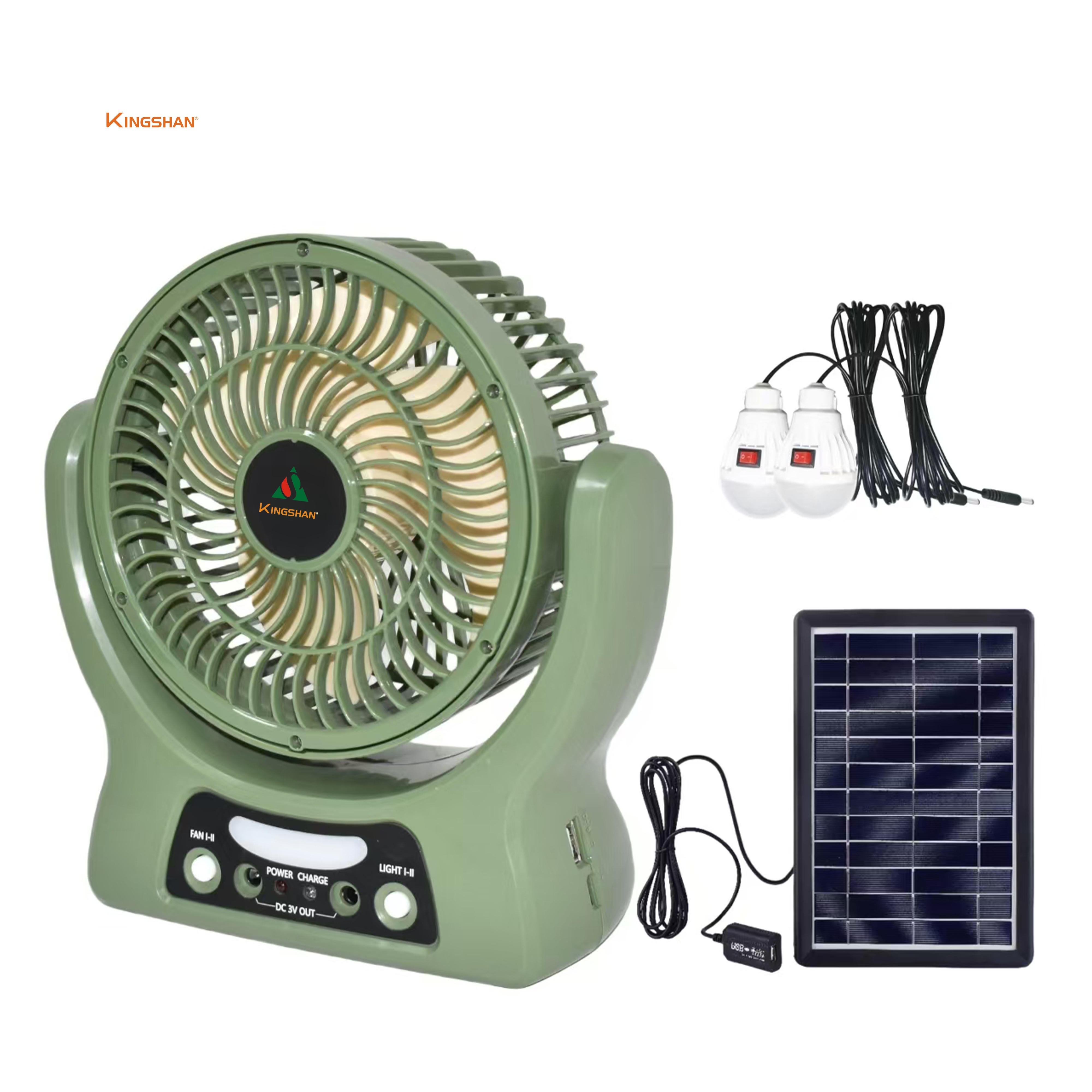 7-Inch Mini Table Fan With LED Light Rechargeable & Solar Panel 3600mah Big Lithium Battery Plastic for Small Desks