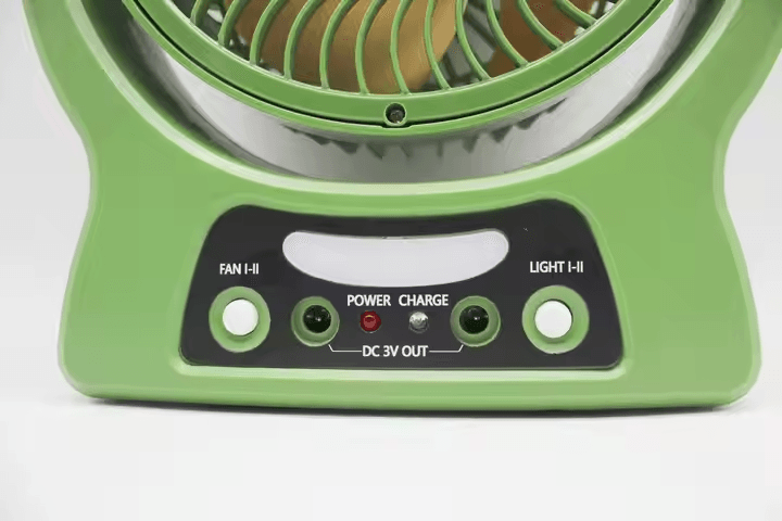 7-Inch Mini Table Fan With LED Light Rechargeable & Solar Panel 3600mah Big Lithium Battery Plastic for Small Desks
