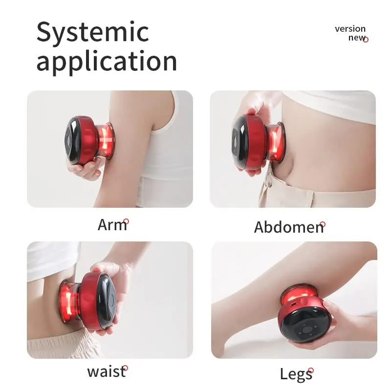Body Relaxation Red Light & Heated Suction Cups Travel Case Smart Massager Remote Control Electric Cupping Therapy Set