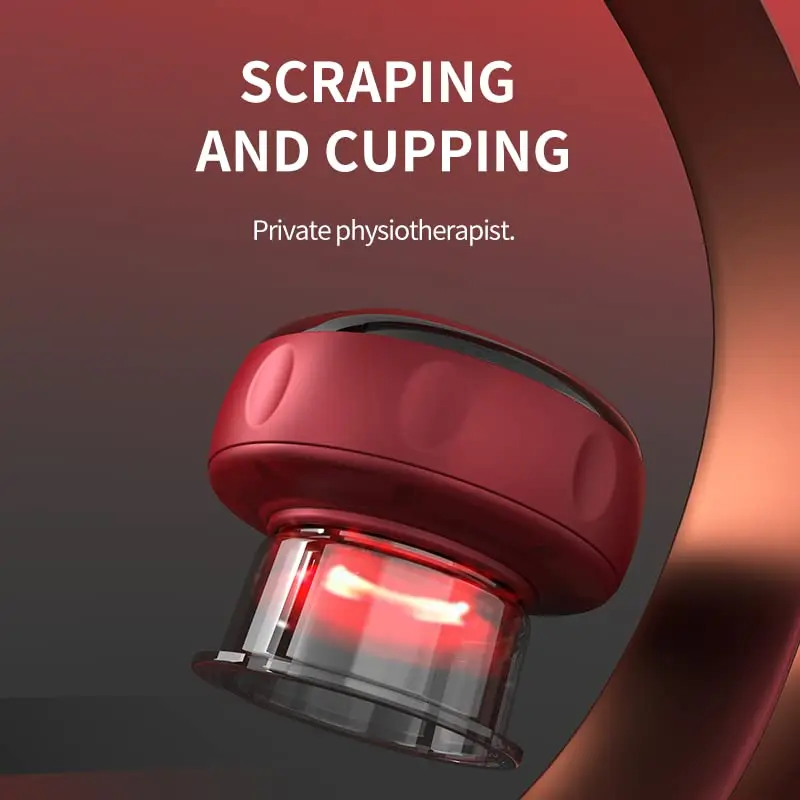 Body Relaxation Red Light & Heated Suction Cups Travel Case Smart Massager Remote Control Electric Cupping Therapy Set