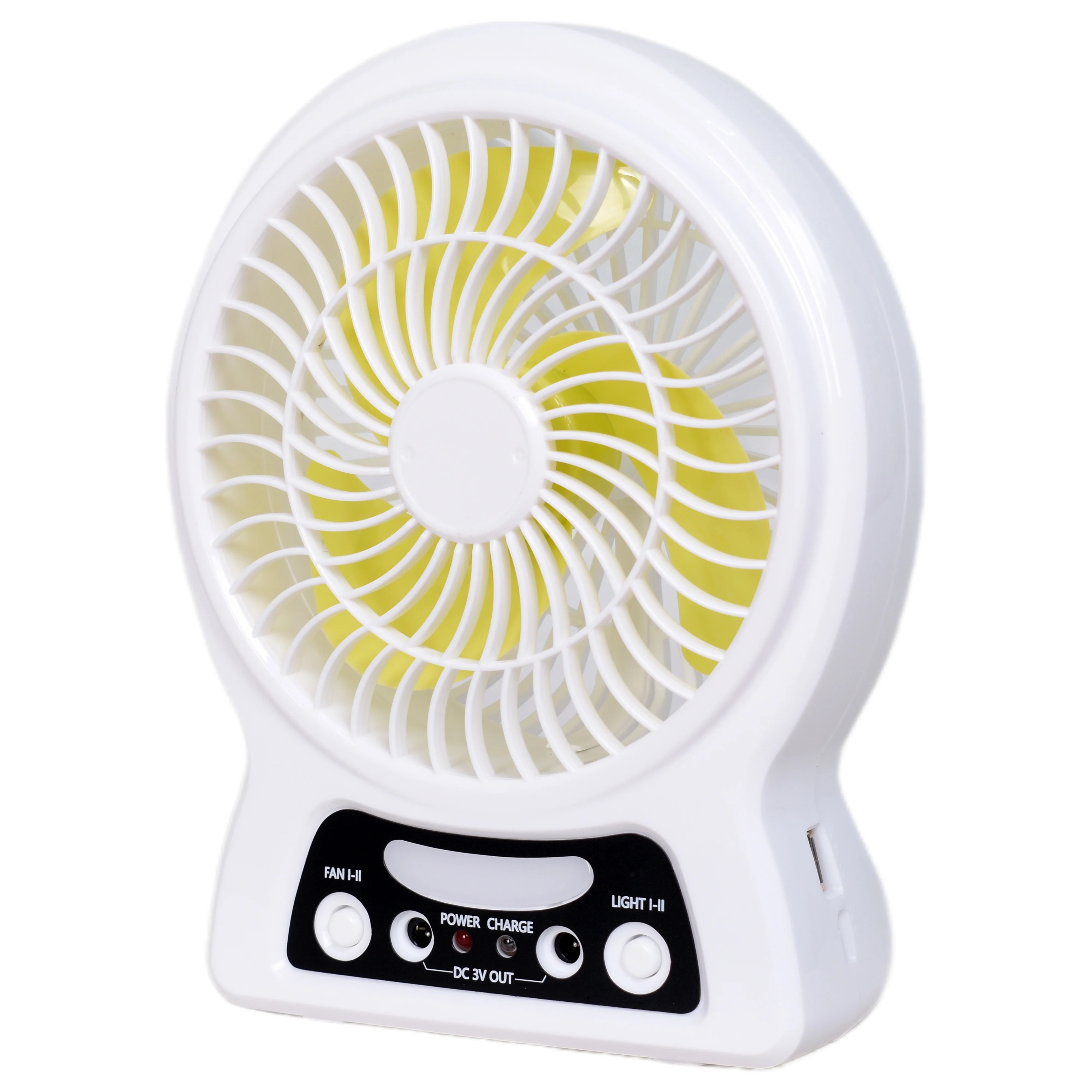 New Trend6 Inch Solar Rechargeable Portable Fan Built-in Lithium Battery with Night Light with Solar Panel Charge Phone