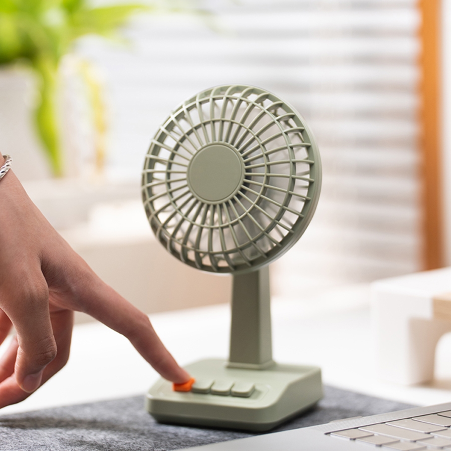 Newest Portable Vintage Desk Fan Flexible Angle Adjustable Mini Fan 5 Speed Silent 2000mAh Rechargeable Fan for Home Custom Logo